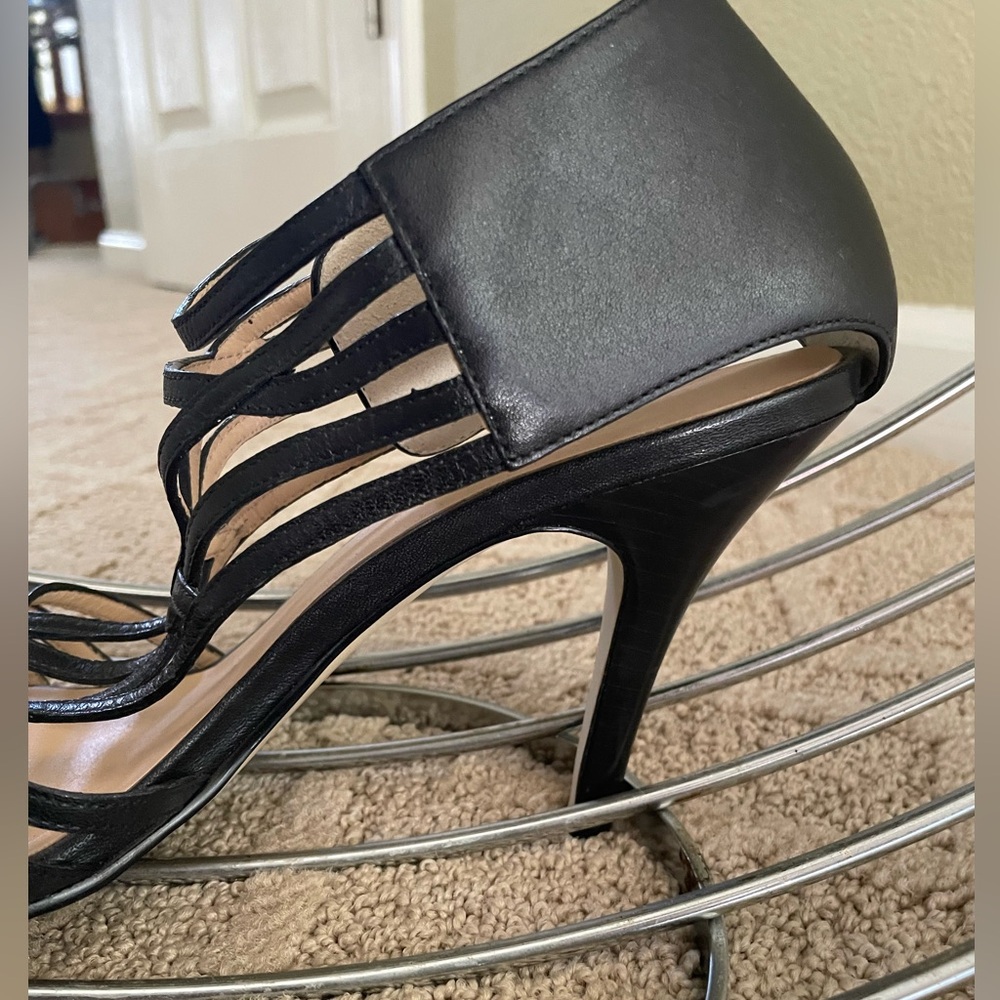 Cole Haan Black Strappy Stiletto Heels with Buckle Size 9B - Picture 6 of 14